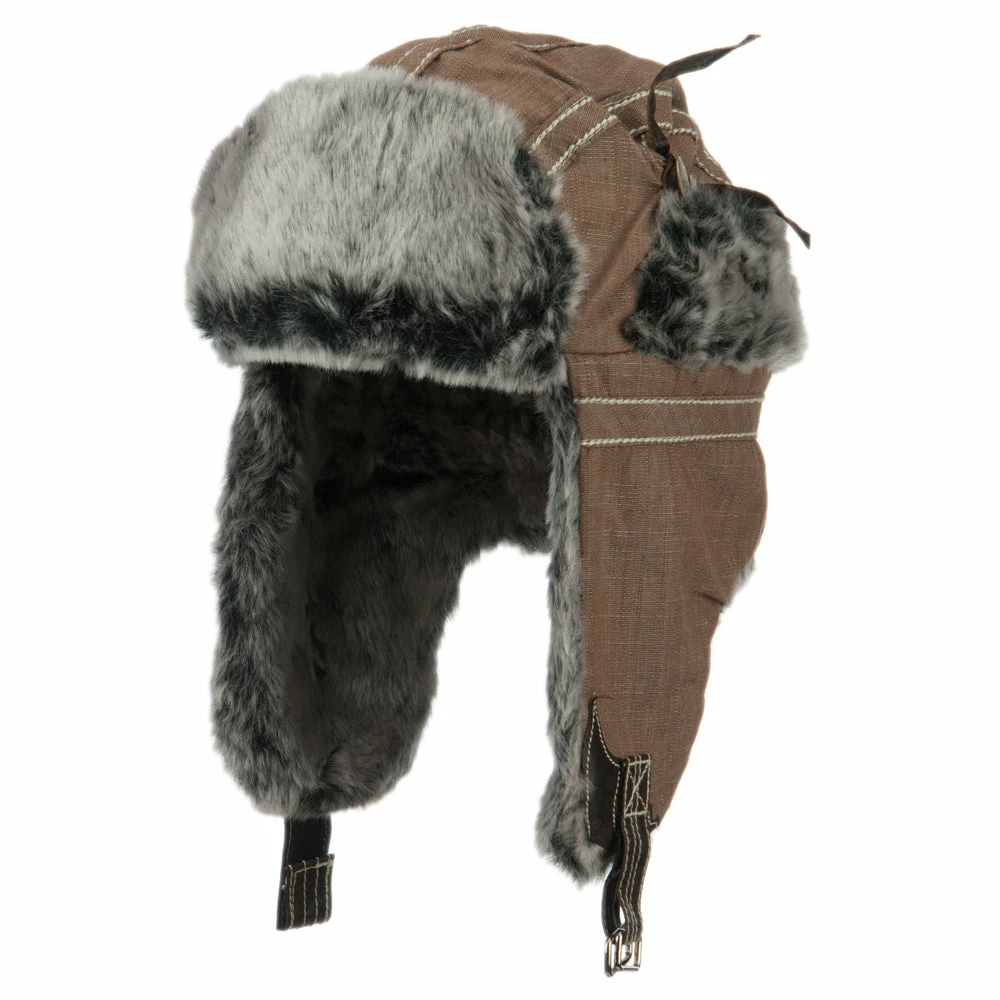 City Hunter Chambray Faux Fur Trooper Hat - Image 6