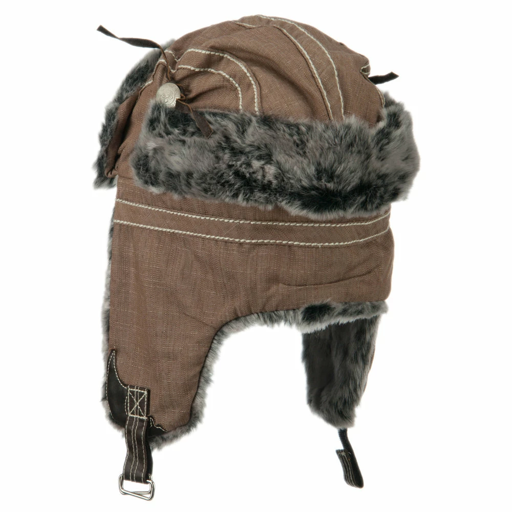 City Hunter Chambray Faux Fur Trooper Hat - Image 7
