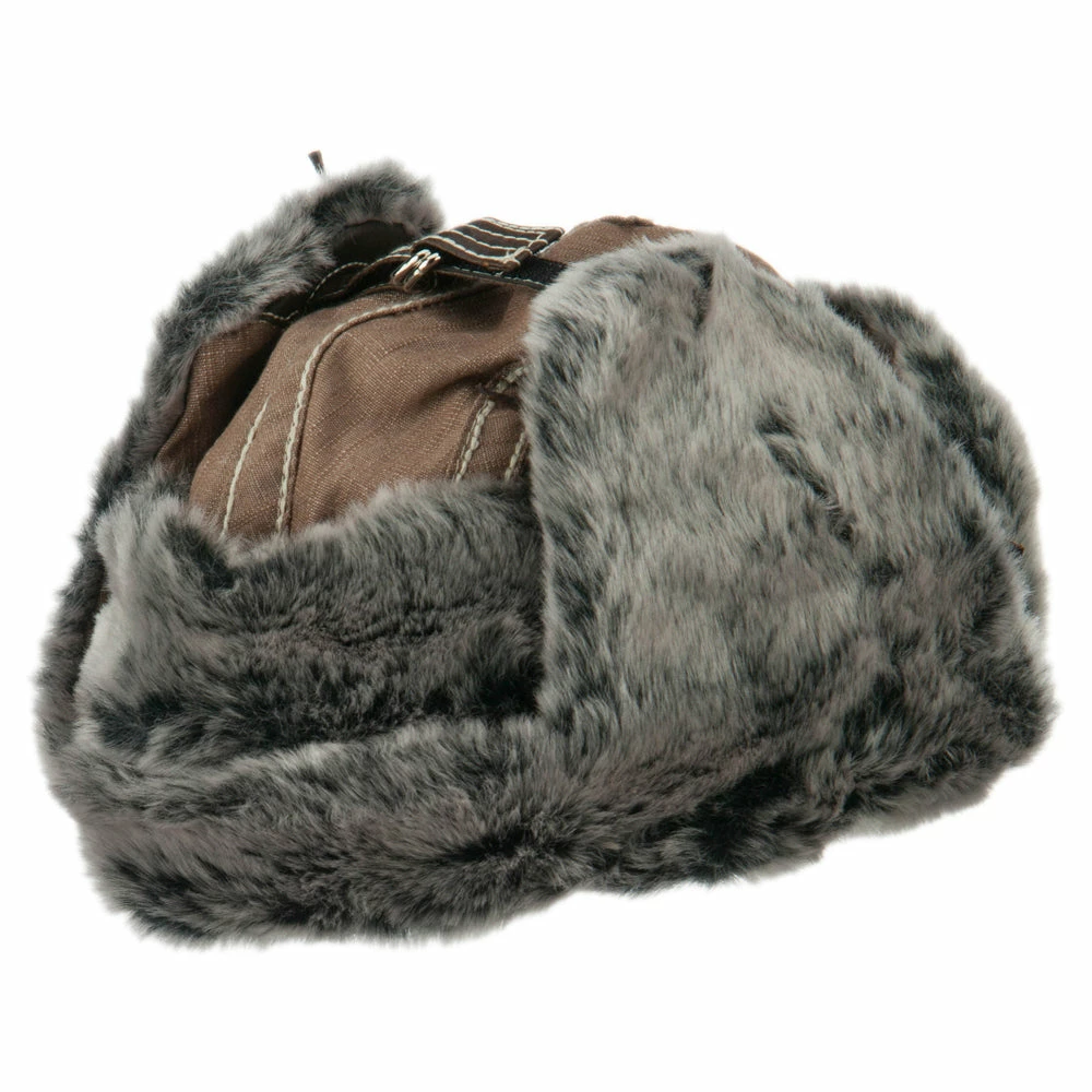 City Hunter Chambray Faux Fur Trooper Hat - Image 9