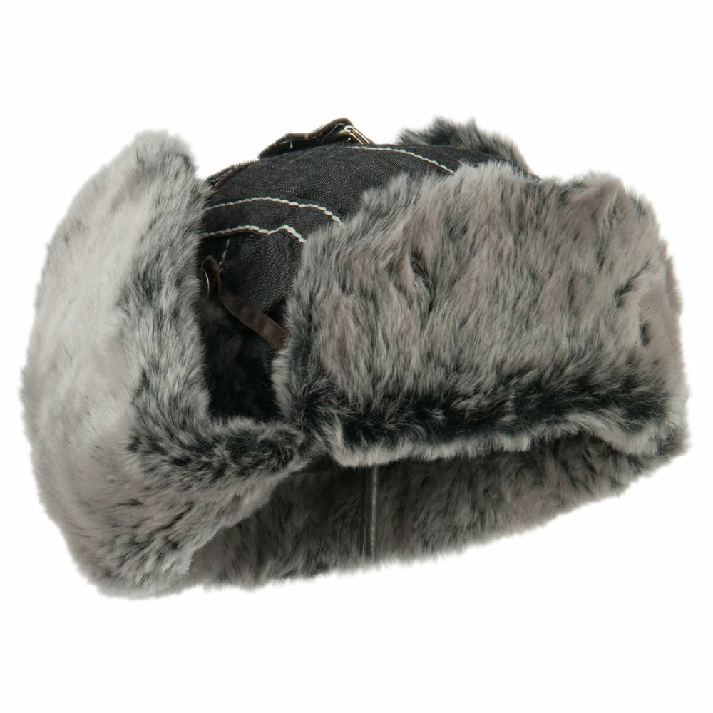 City Hunter Chambray Faux Fur Trooper Hat - Image 15