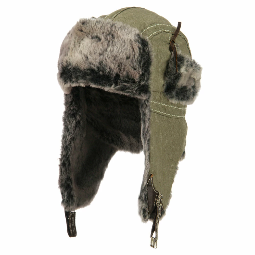 City Hunter Chambray Faux Fur Trooper Hat - Image 16