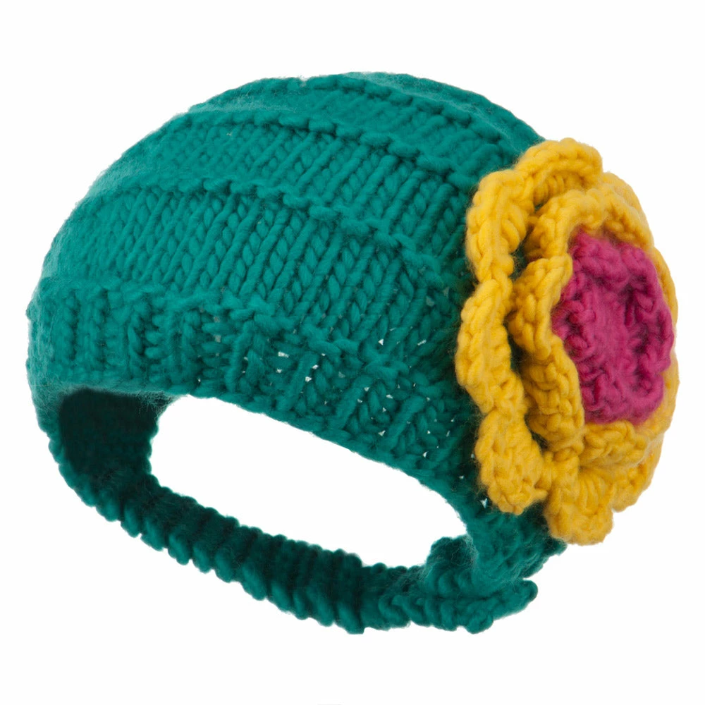 Jeanne Simmons Girl's Flower Detail Chin Ski Beanie - Image 7