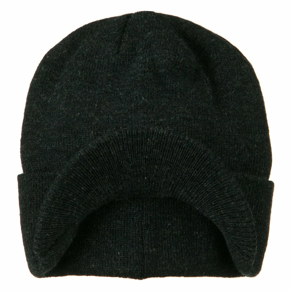 MG Cuff Knitted Beanie With Visor Bill - Image 10