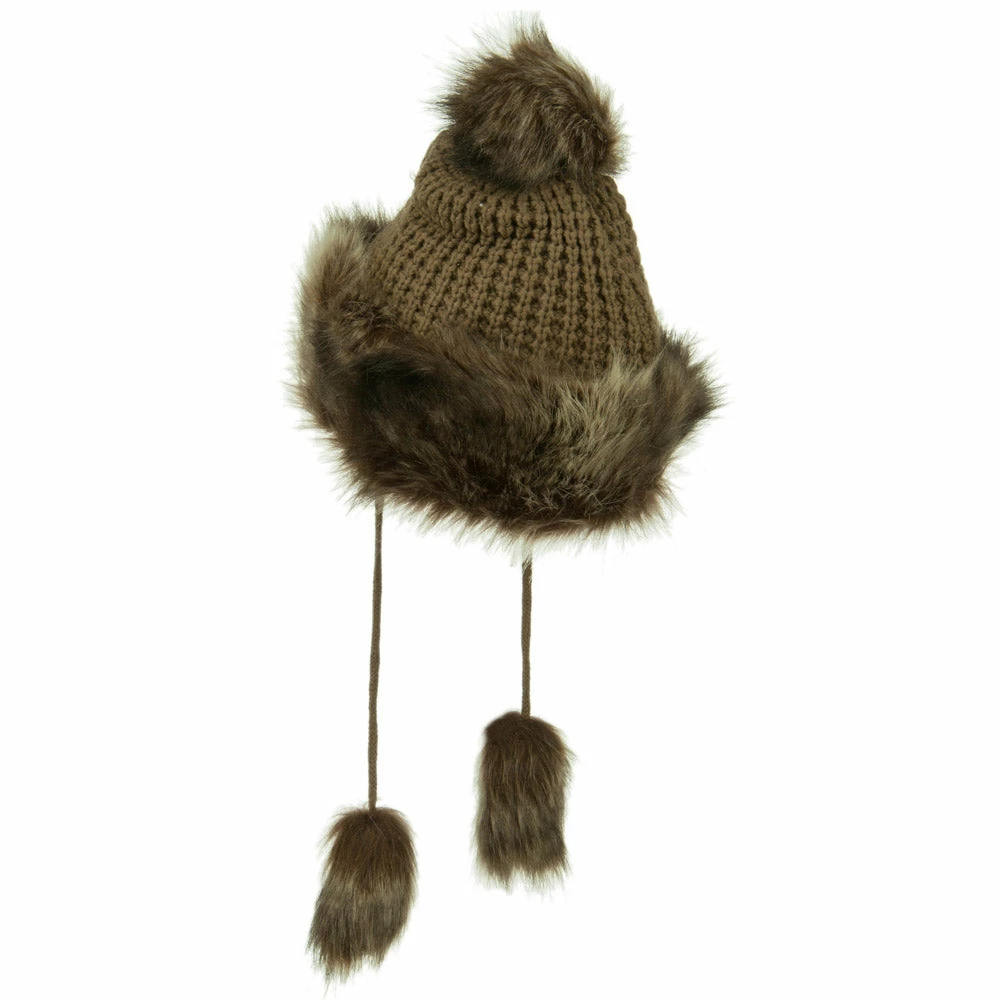 Jeanne Simmons Ladies Crocheted Knit Pom Ski Beanie - Image 2