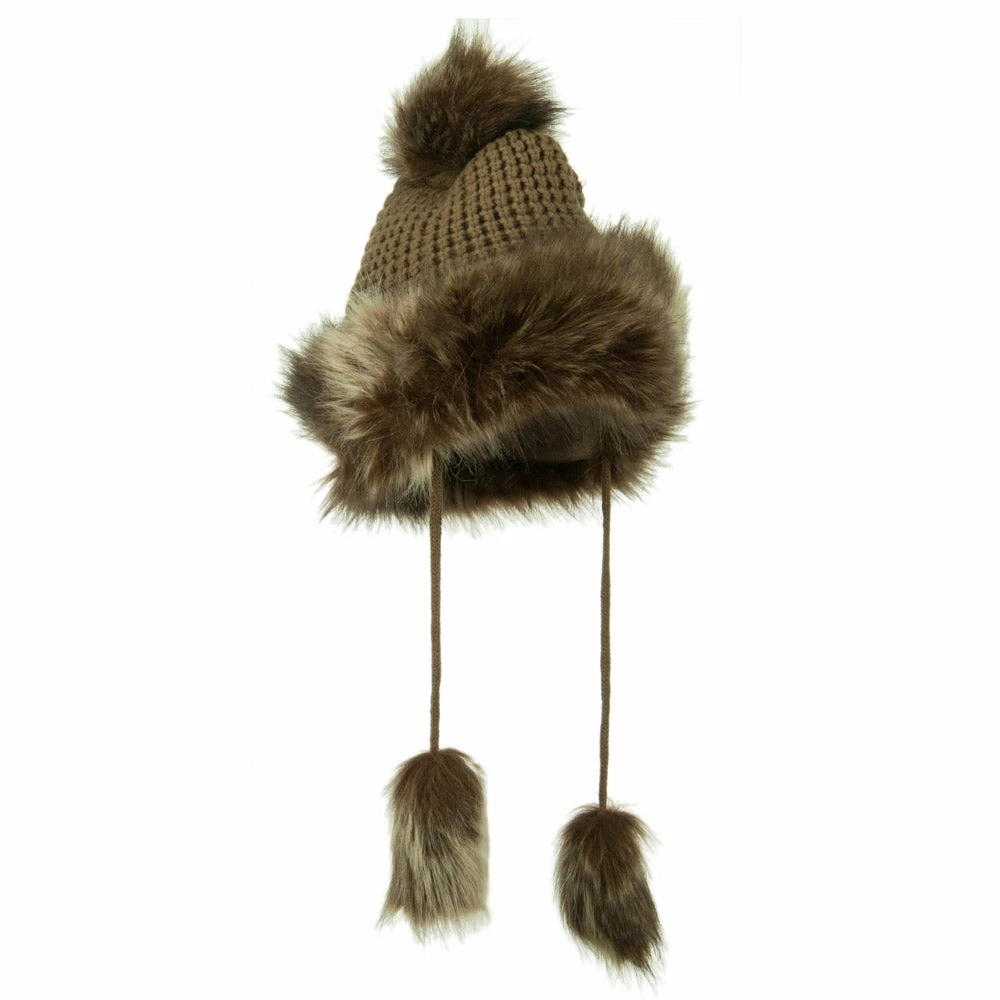 Jeanne Simmons Ladies Crocheted Knit Pom Ski Beanie - Image 4