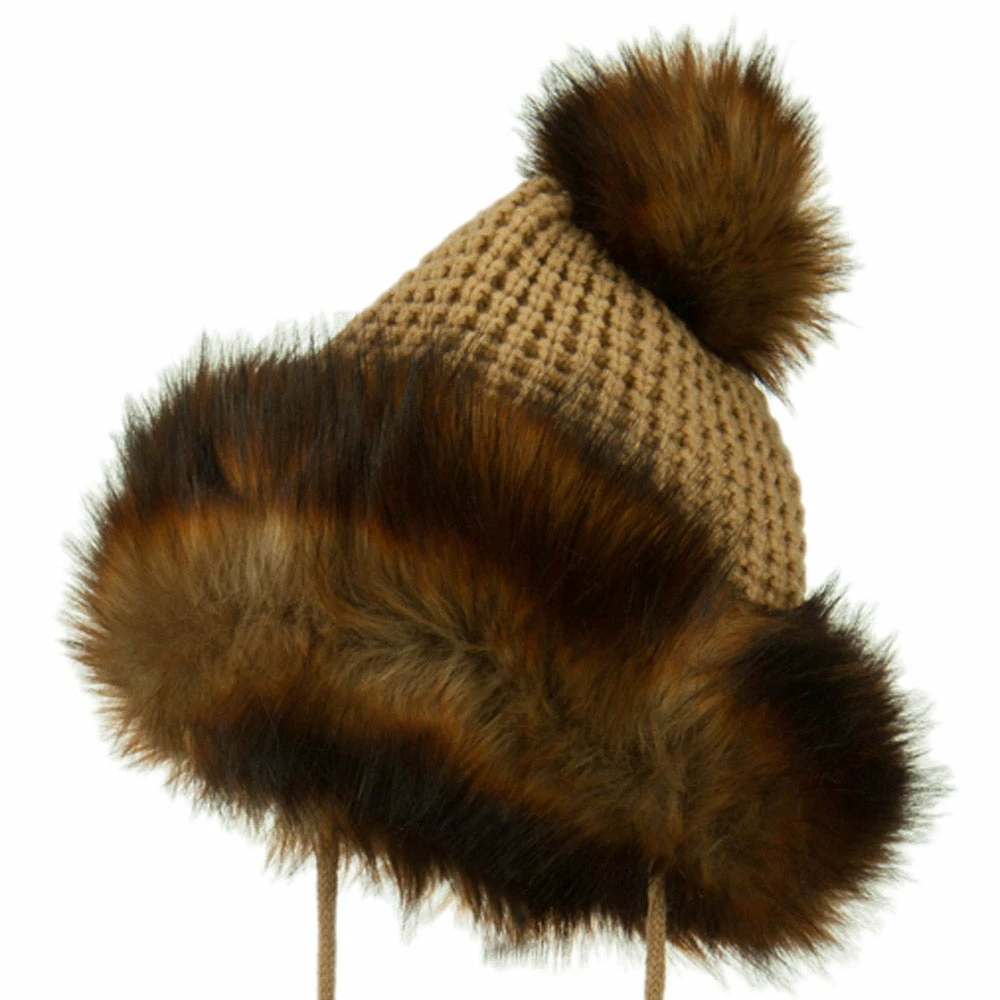 Jeanne Simmons Ladies Crocheted Knit Pom Ski Beanie - Image 6