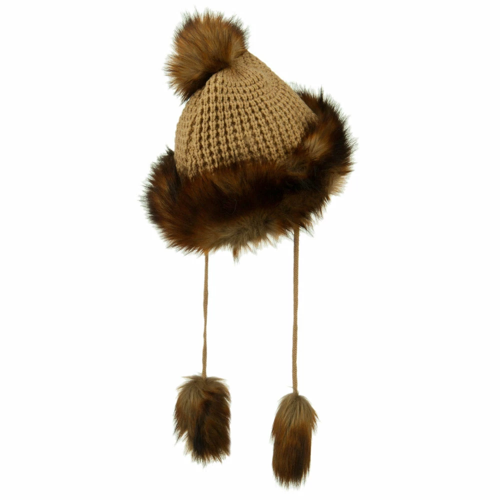 Jeanne Simmons Ladies Crocheted Knit Pom Ski Beanie - Image 8