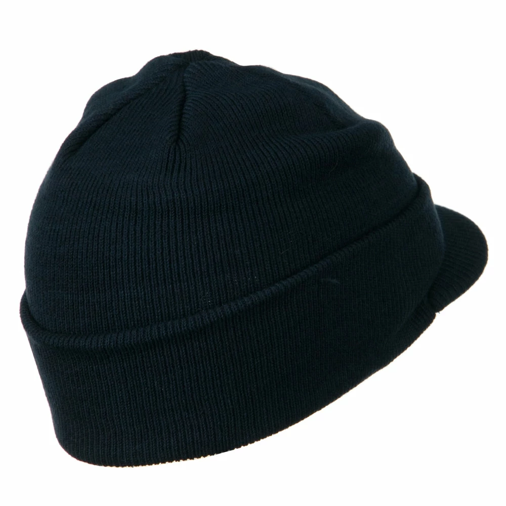 MG Cuff Knitted Beanie With Visor Bill - Image 20