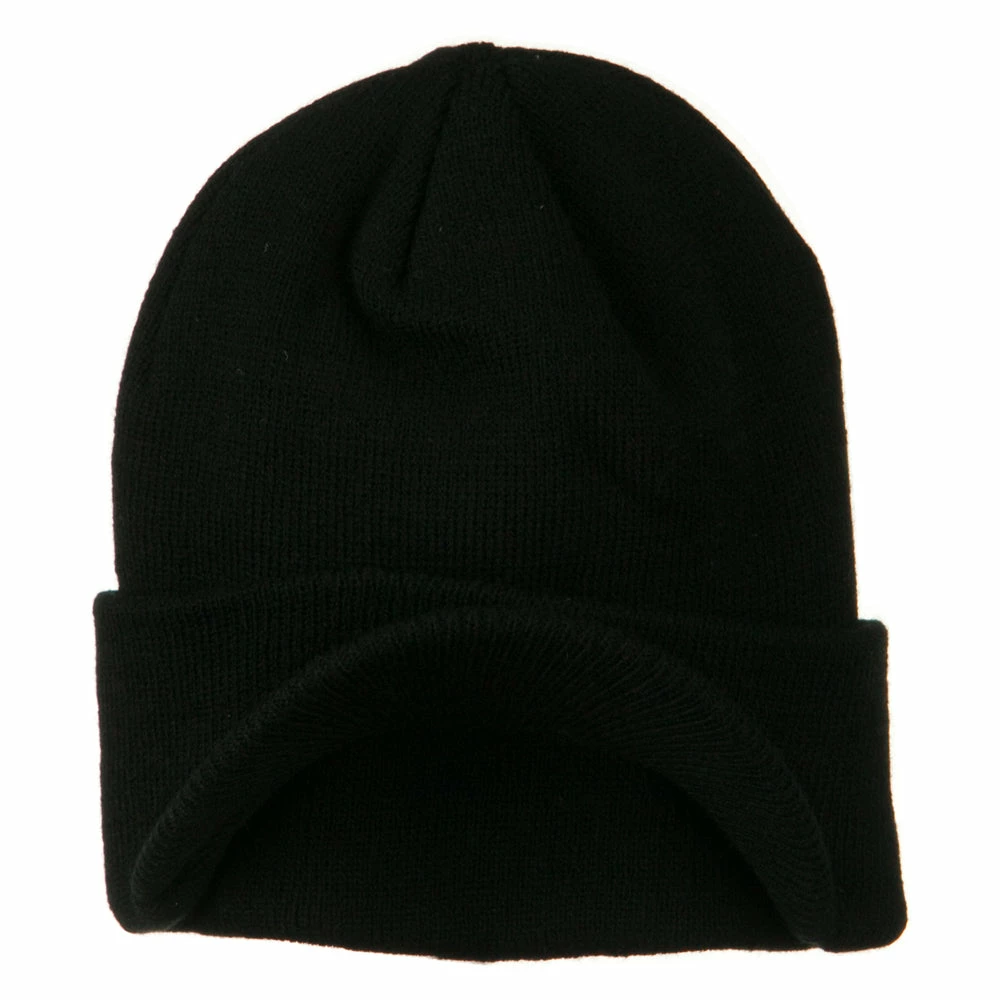 MG Cuff Knitted Beanie With Visor Bill - Image 24