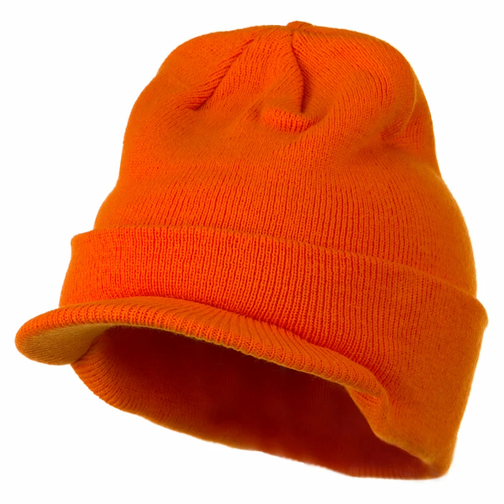 MG Cuff Knitted Beanie With Visor Bill - Image 26