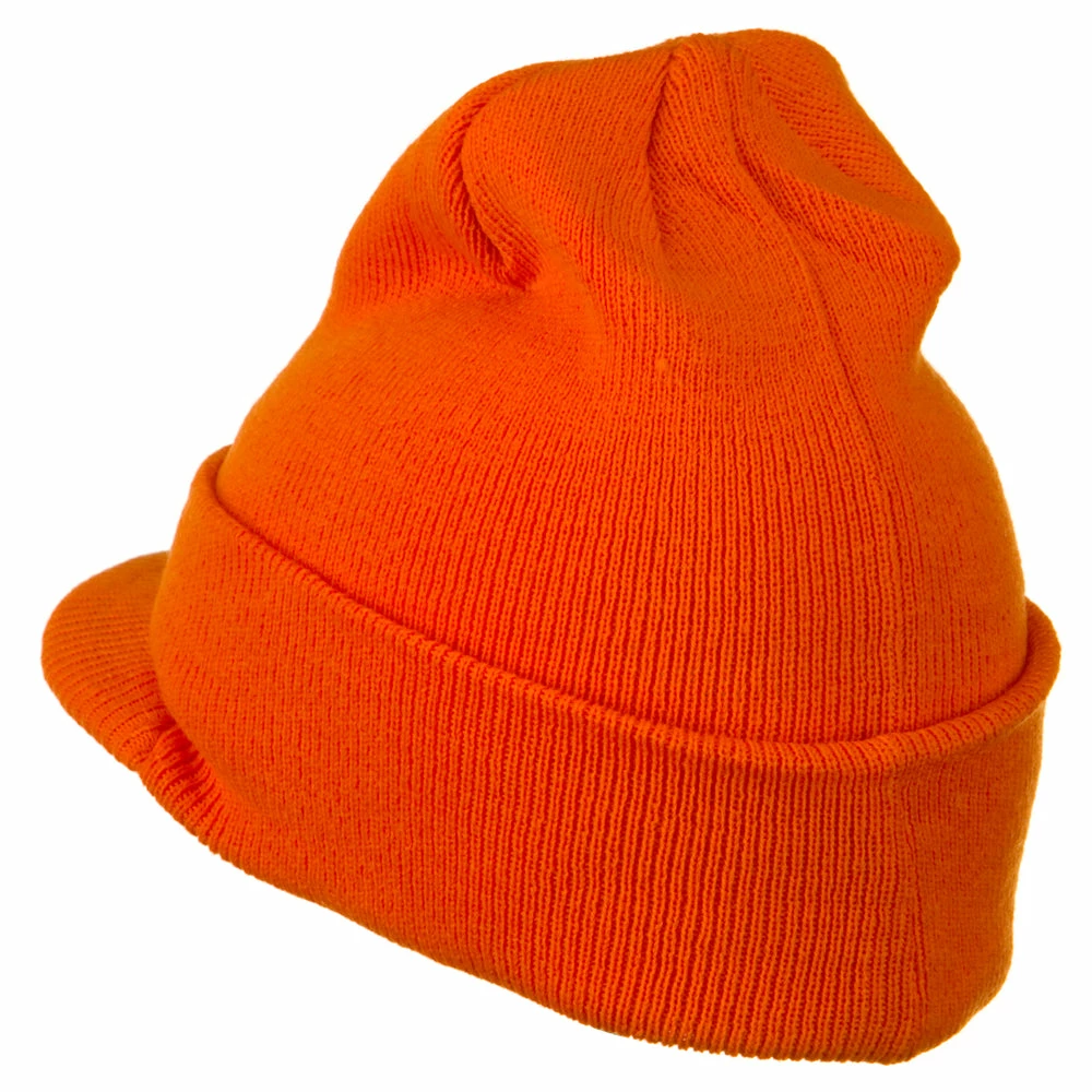 MG Cuff Knitted Beanie With Visor Bill - Image 29