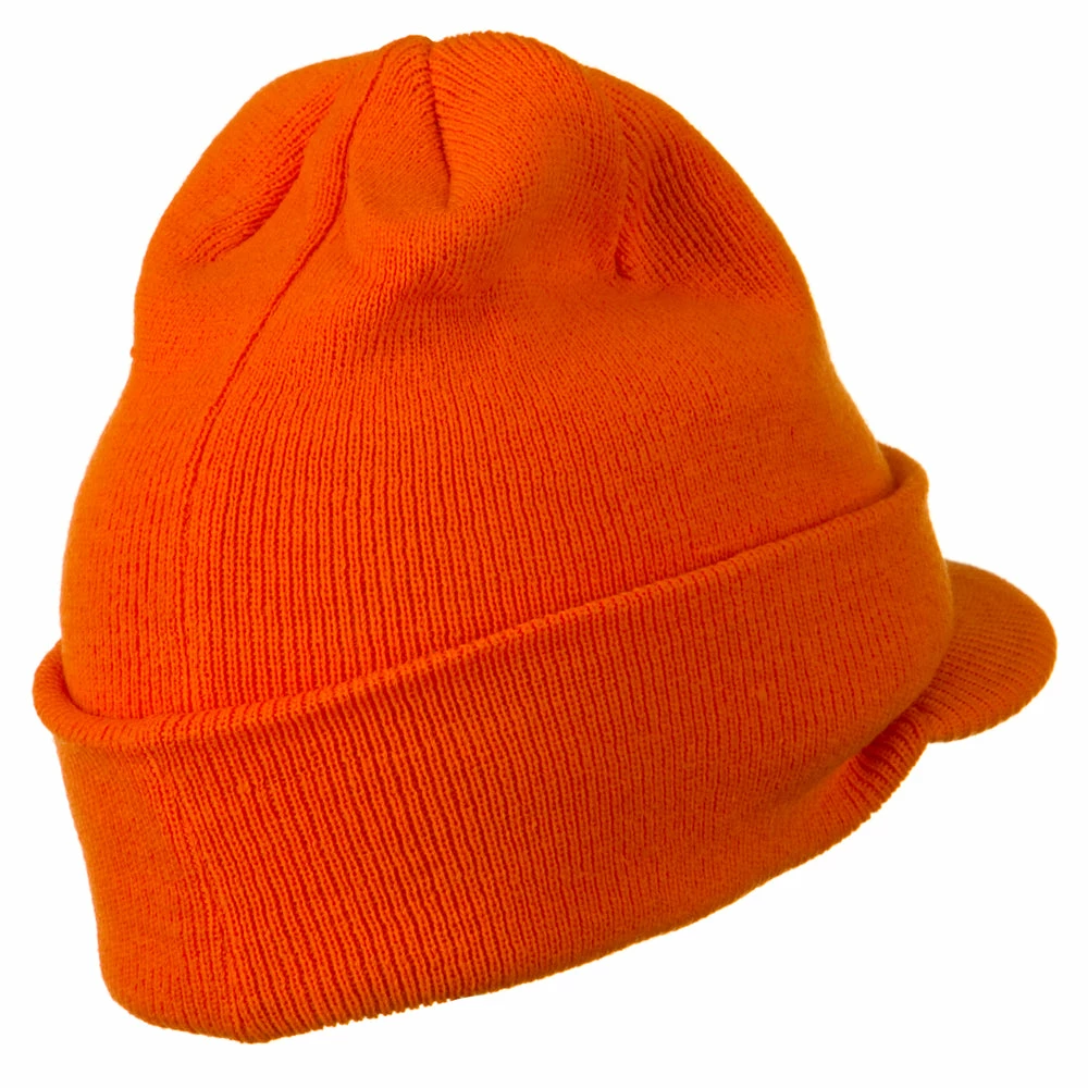 MG Cuff Knitted Beanie With Visor Bill - Image 28
