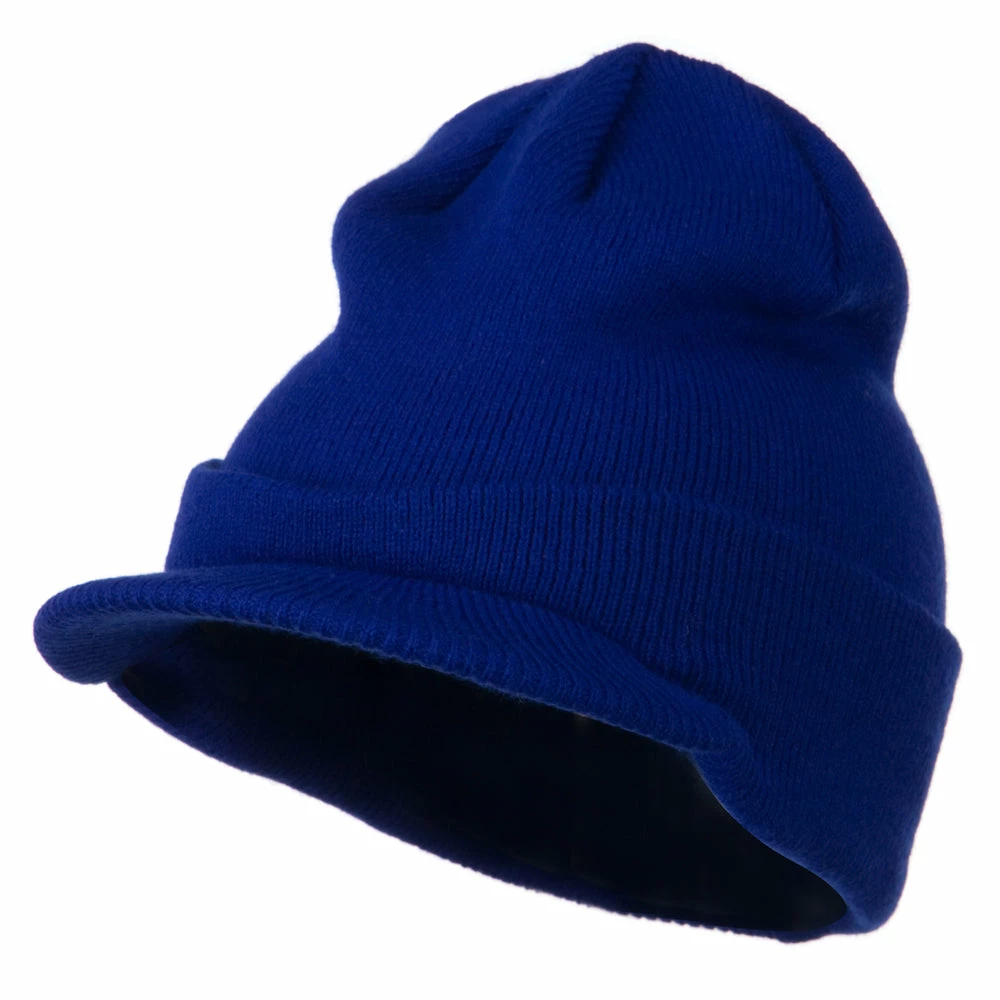 MG Cuff Knitted Beanie With Visor Bill - Image 31
