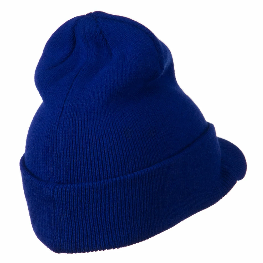 MG Cuff Knitted Beanie With Visor Bill - Image 34