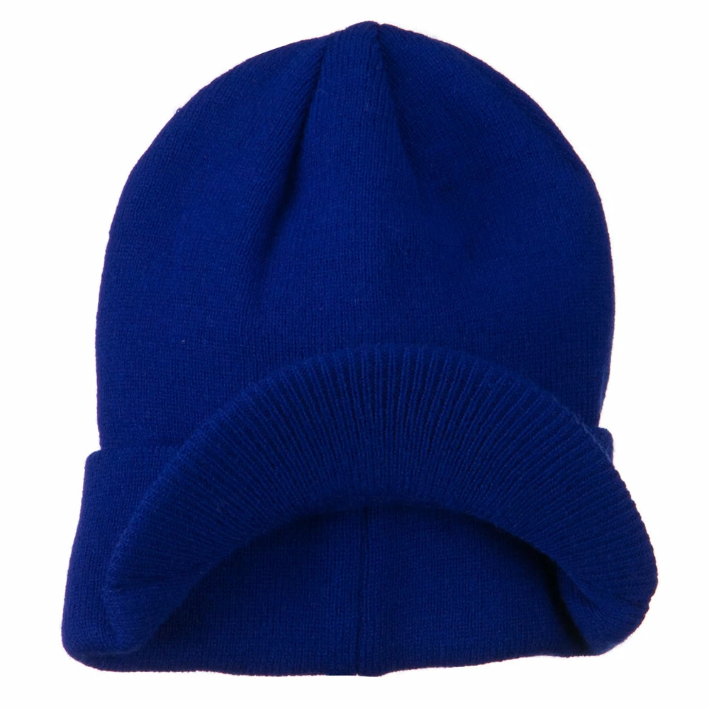 MG Cuff Knitted Beanie With Visor Bill - Image 33