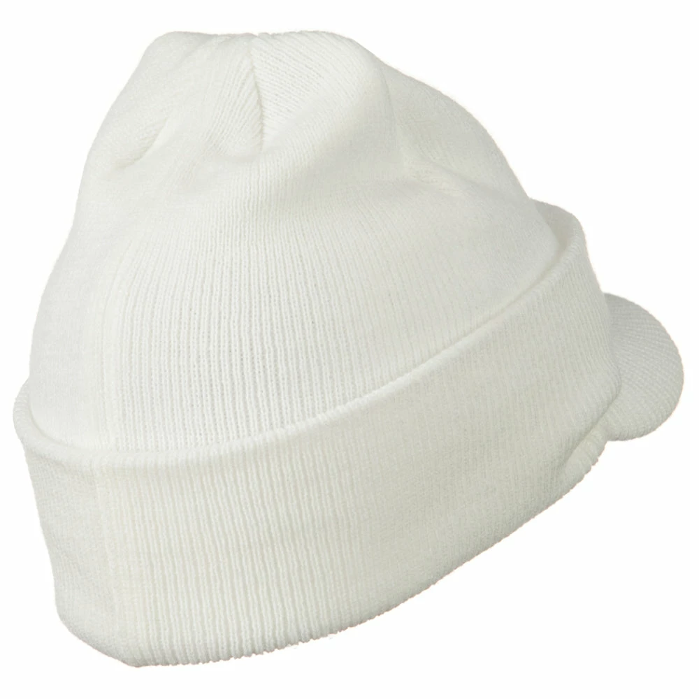 MG Cuff Knitted Beanie With Visor Bill - Image 39