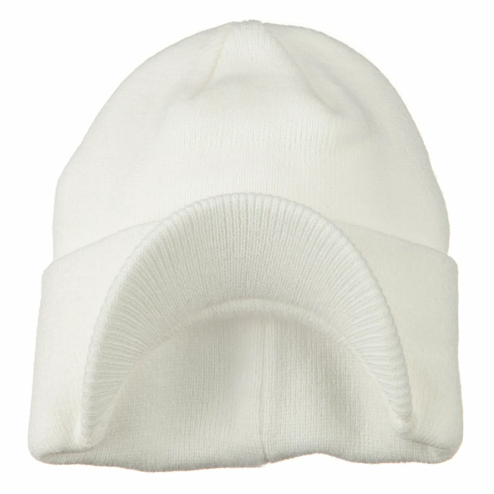 MG Cuff Knitted Beanie With Visor Bill - Image 37
