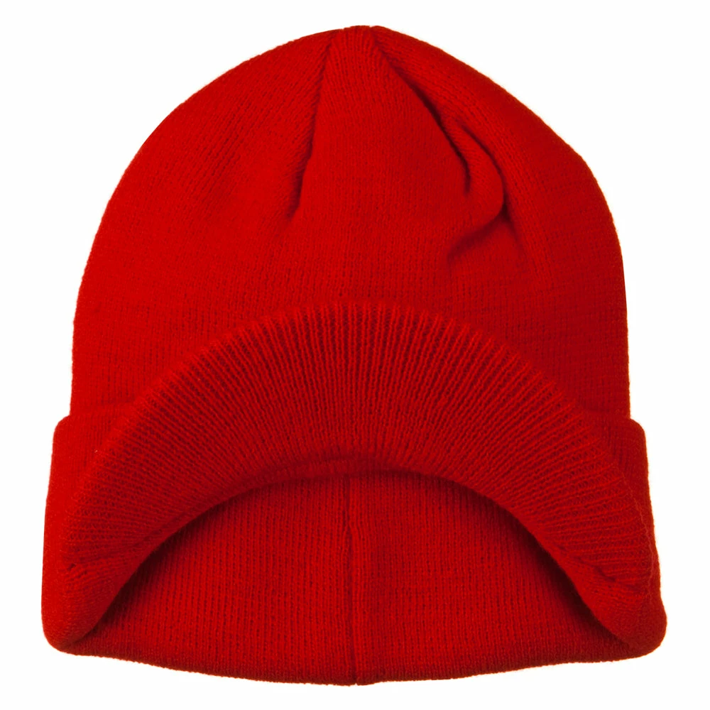 MG Cuff Knitted Beanie With Visor Bill - Image 43