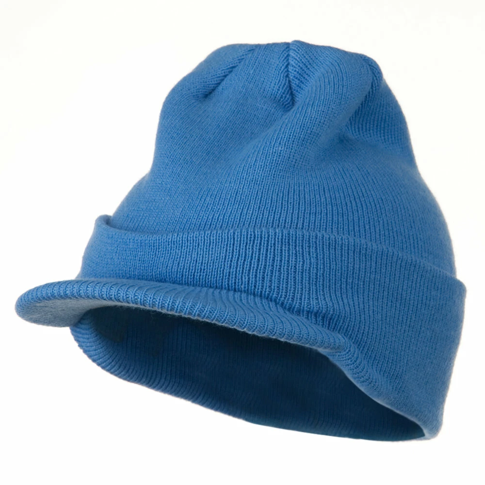 MG Cuff Knitted Beanie With Visor Bill - Image 46