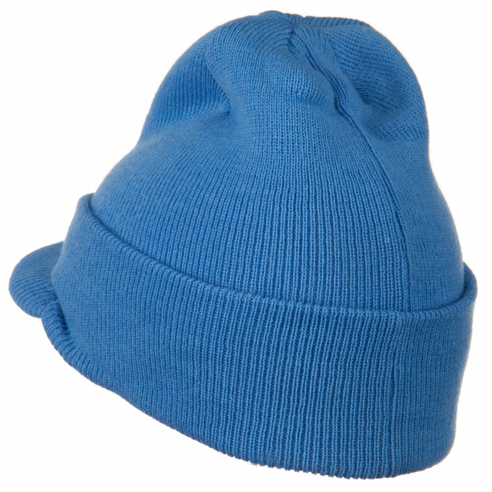 MG Cuff Knitted Beanie With Visor Bill - Image 47