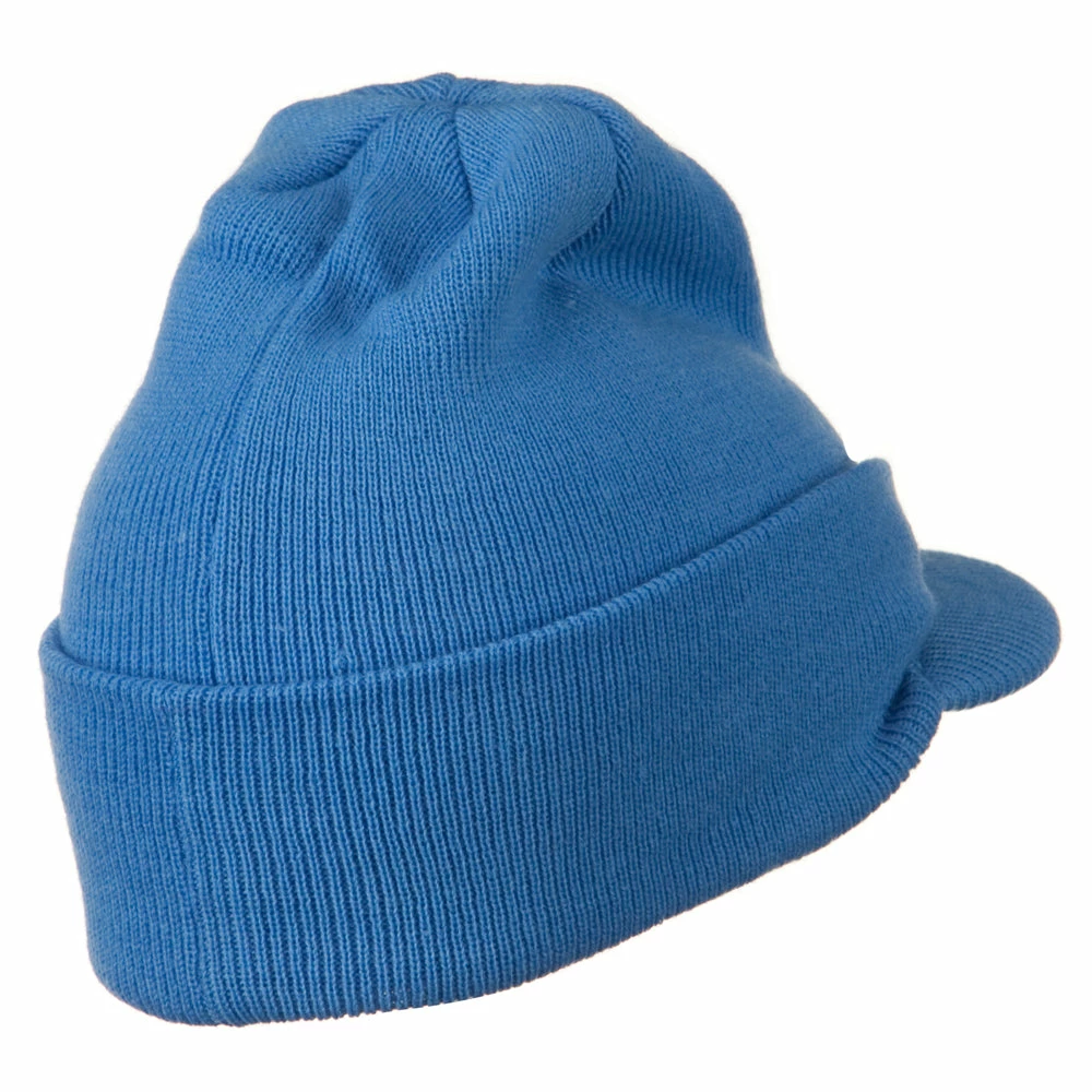 MG Cuff Knitted Beanie With Visor Bill - Image 48