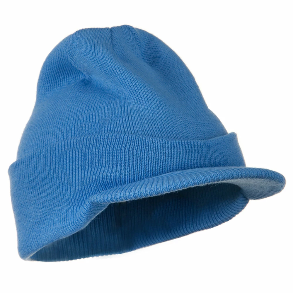 MG Cuff Knitted Beanie With Visor Bill - Image 50