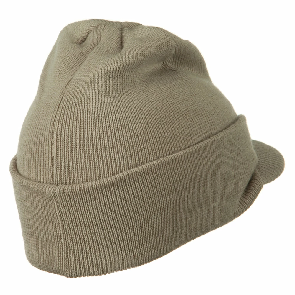 MG Cuff Knitted Beanie With Visor Bill - Image 54