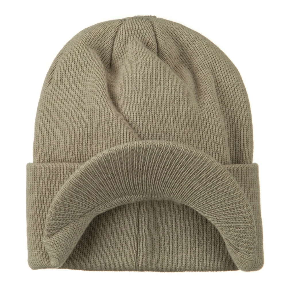 MG Cuff Knitted Beanie With Visor Bill - Image 53
