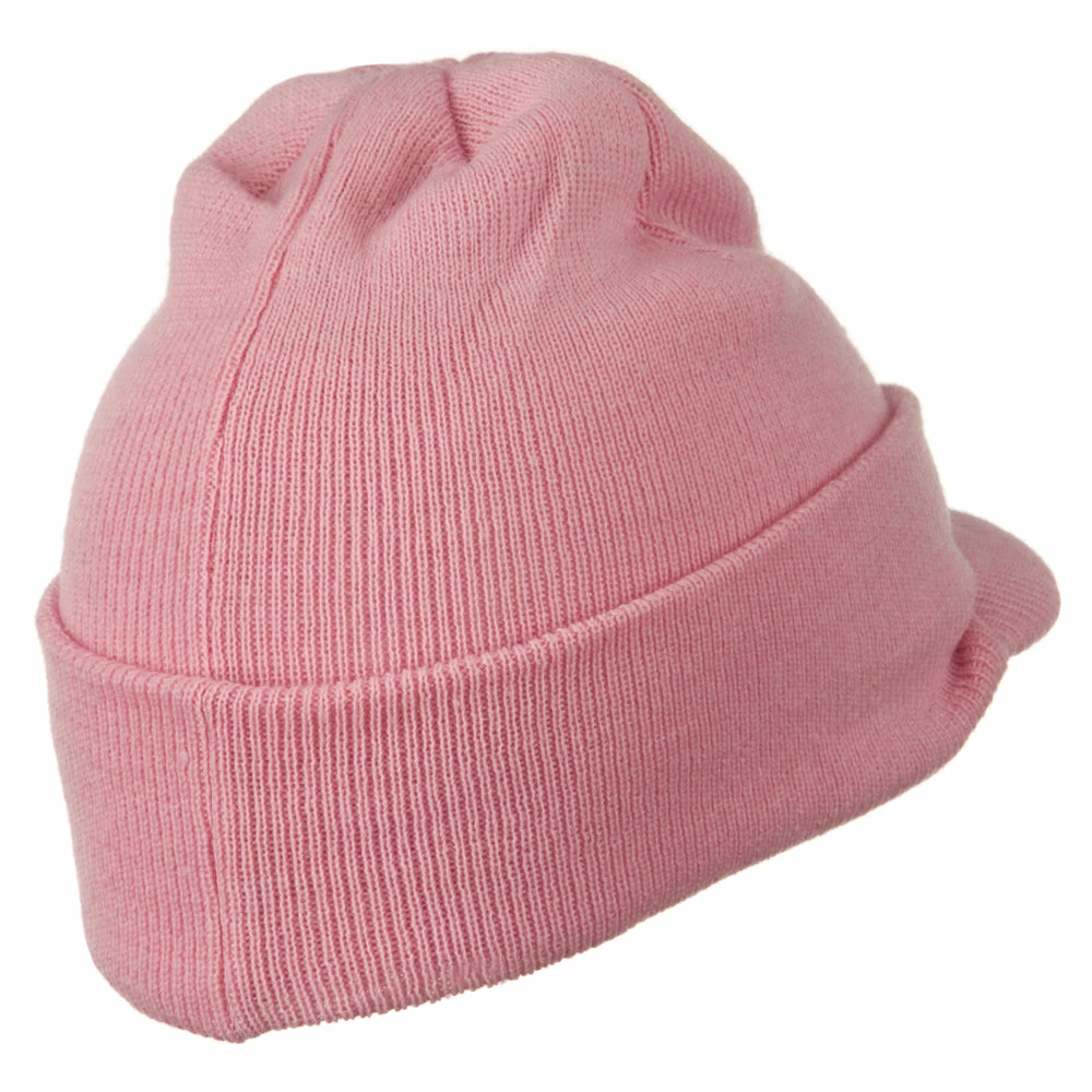 MG Cuff Knitted Beanie With Visor Bill - Image 63
