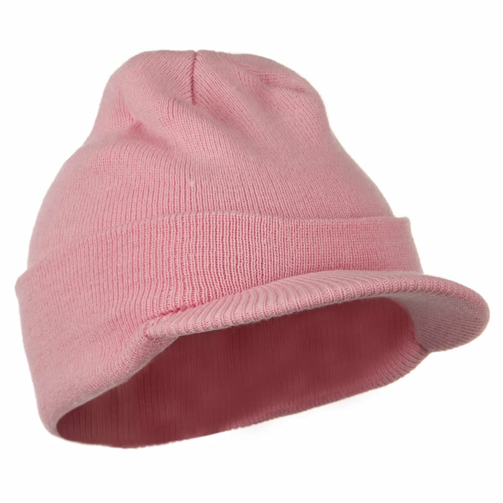 MG Cuff Knitted Beanie With Visor Bill - Image 64