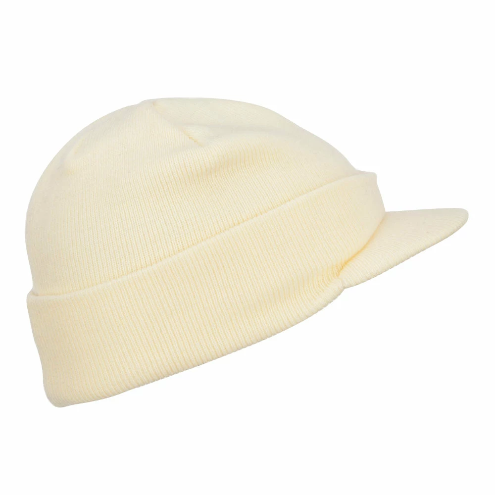 MG Cuff Knitted Beanie With Visor Bill - Image 5
