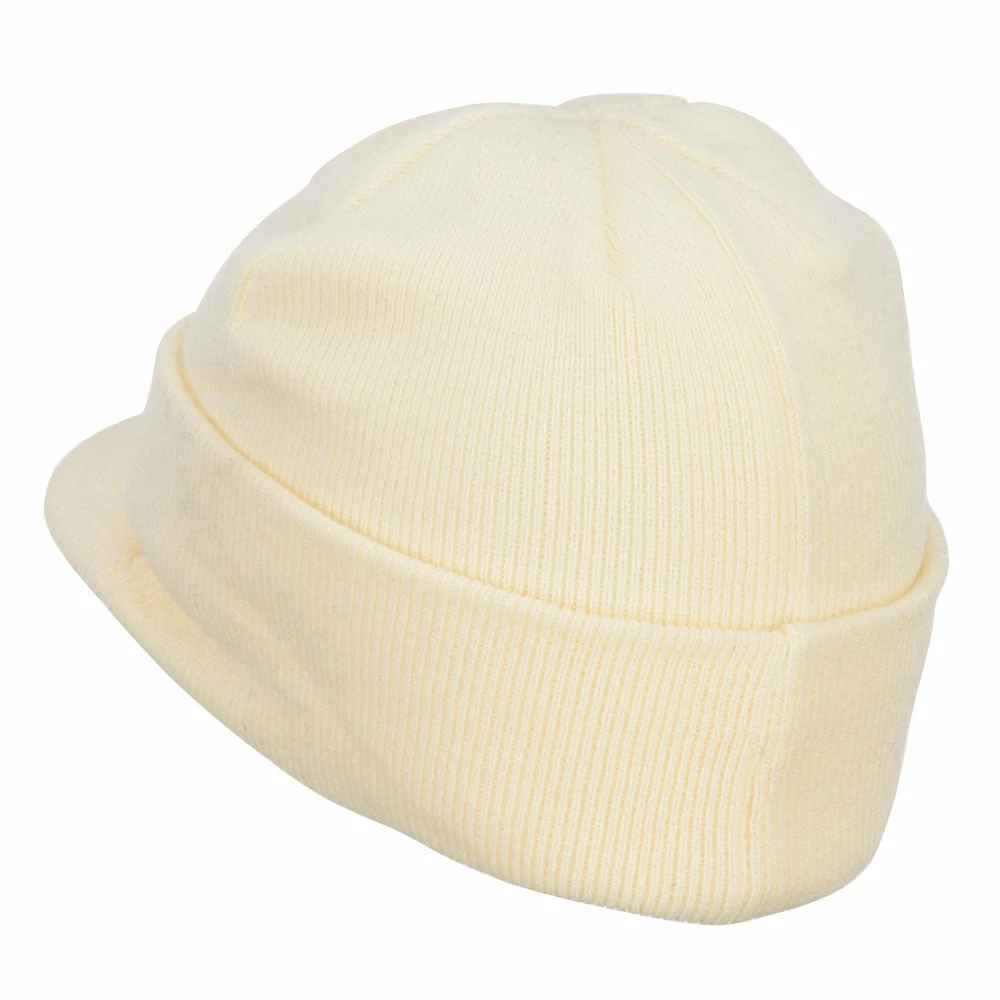 MG Cuff Knitted Beanie With Visor Bill - Image 2