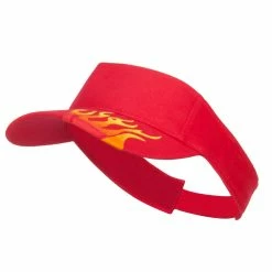 Cameo Embroidered Flame Cotton Visor