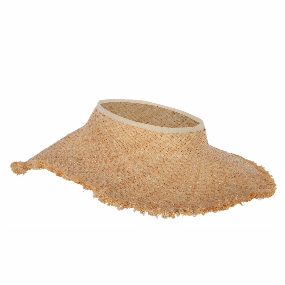 Jeanne Simmons Women's Paper Braid 4.5 Inch Wide Brim Fringe Edge Visor Sun Hat - Image 2