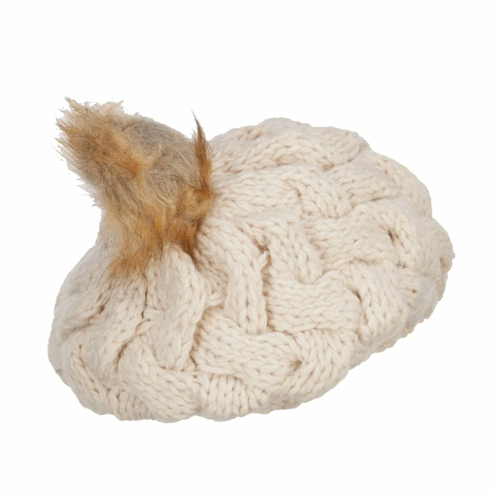 Jeanne Simmons Faux Fur Pom Knit Beret - Image 8