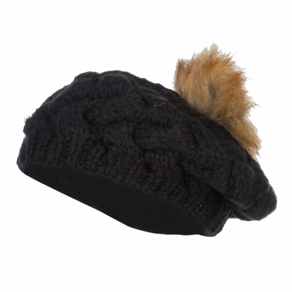 Jeanne Simmons Faux Fur Pom Knit Beret - Image 11