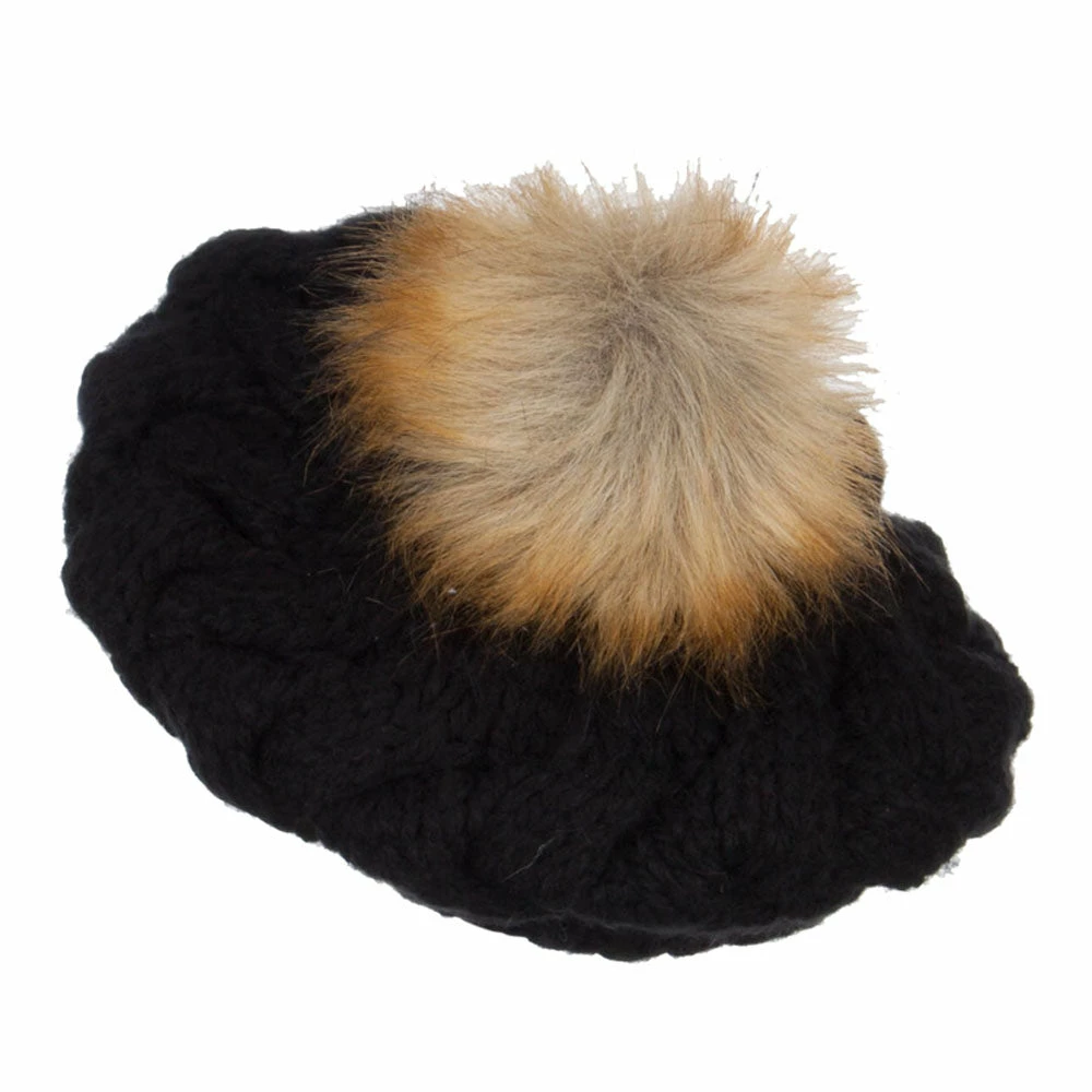 Jeanne Simmons Faux Fur Pom Knit Beret - Image 12