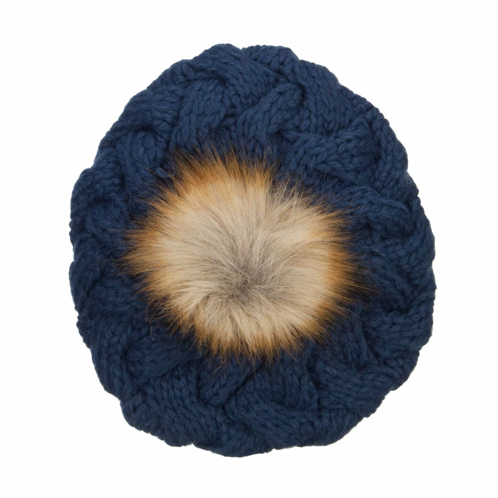 Jeanne Simmons Faux Fur Pom Knit Beret - Image 5