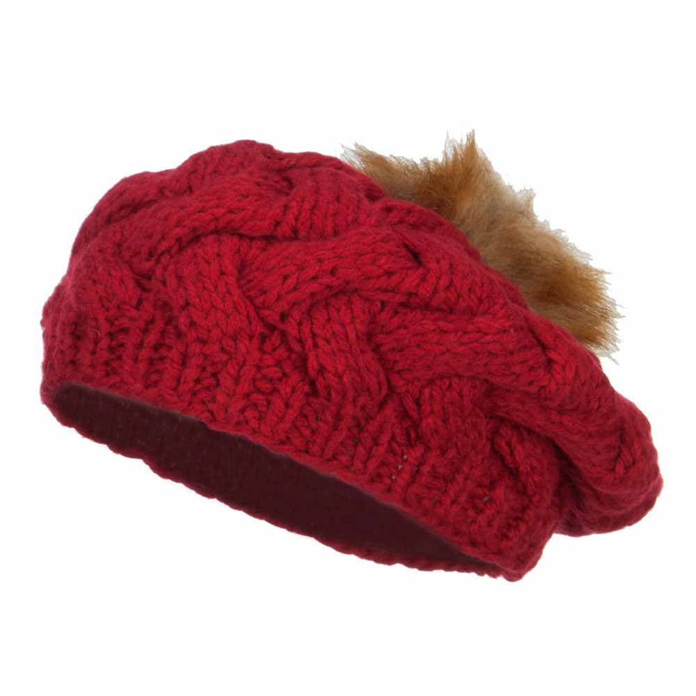 Jeanne Simmons Faux Fur Pom Knit Beret - Image 21