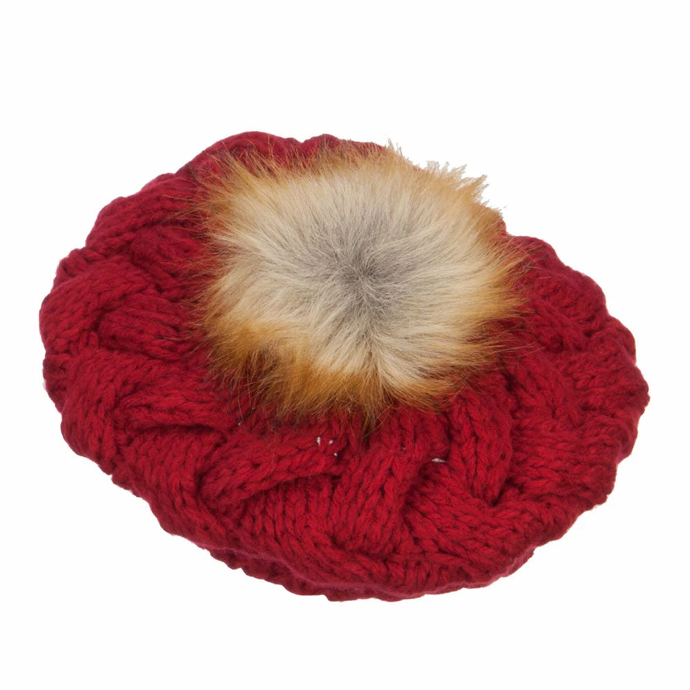 Jeanne Simmons Faux Fur Pom Knit Beret - Image 22