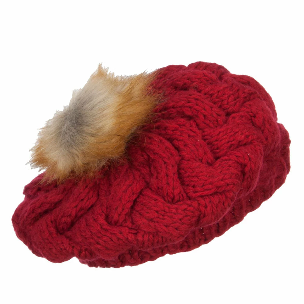 Jeanne Simmons Faux Fur Pom Knit Beret - Image 23