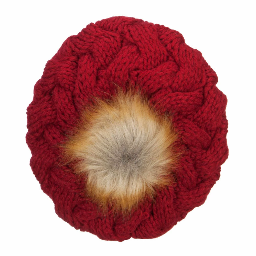 Jeanne Simmons Faux Fur Pom Knit Beret - Image 25