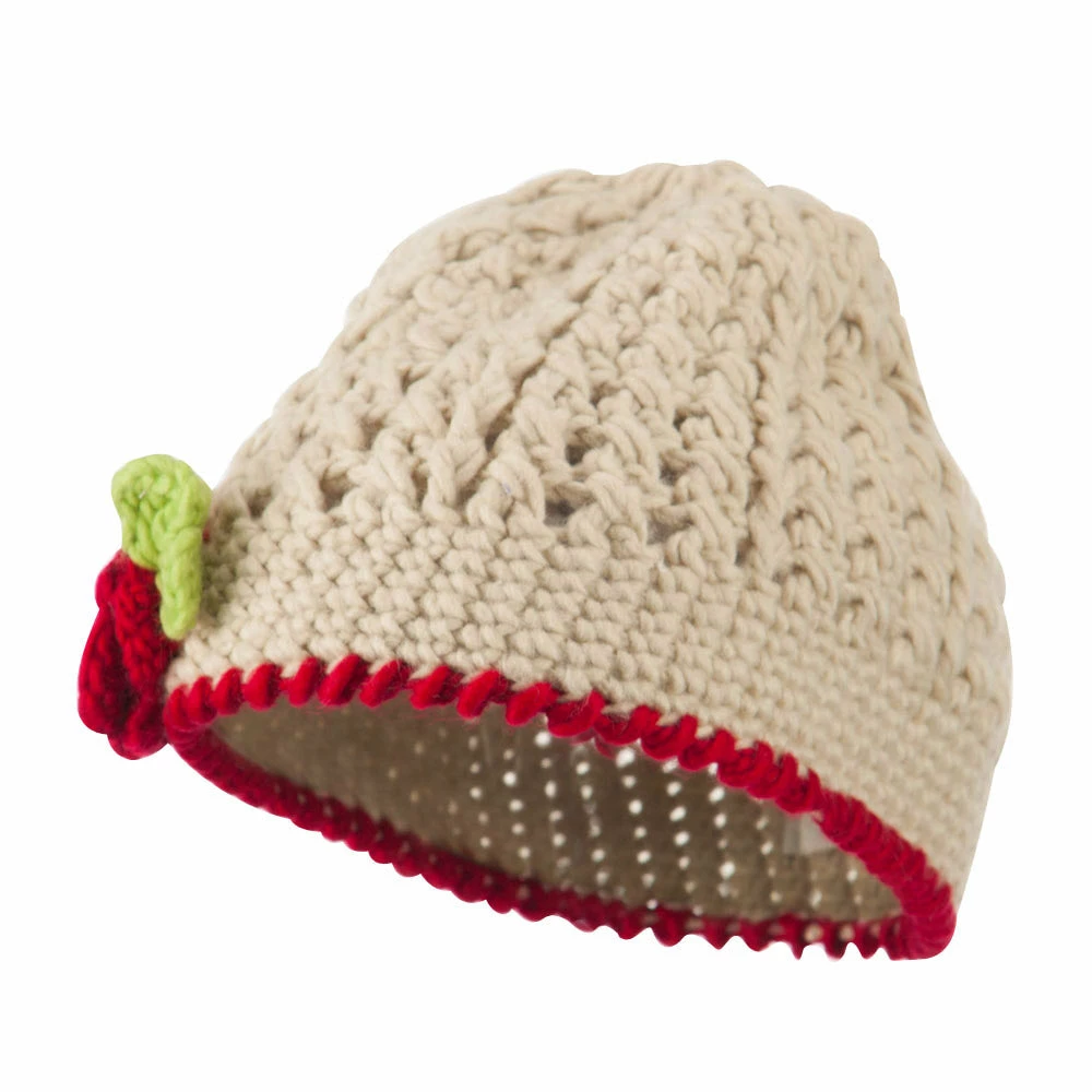 Jeanne Simmons Girl's Flower And Leaf Knit Cap - Image 4