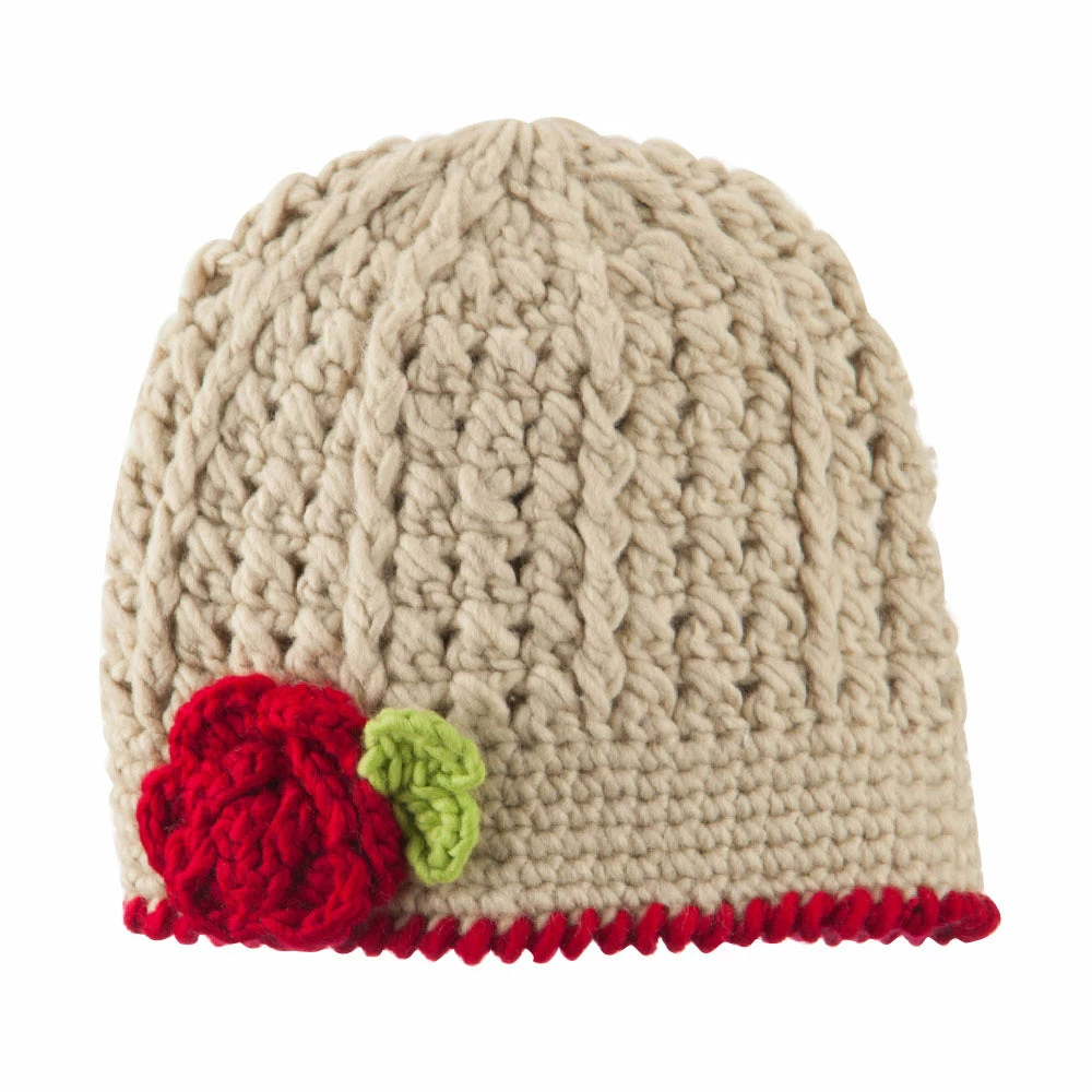 Jeanne Simmons Girl's Flower And Leaf Knit Cap - Image 5