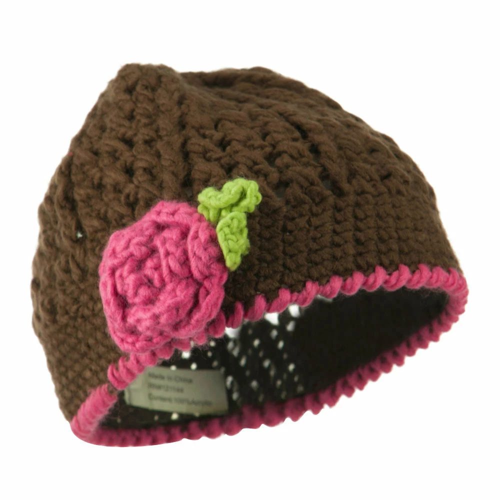 Jeanne Simmons Girl's Flower And Leaf Knit Cap - Image 6
