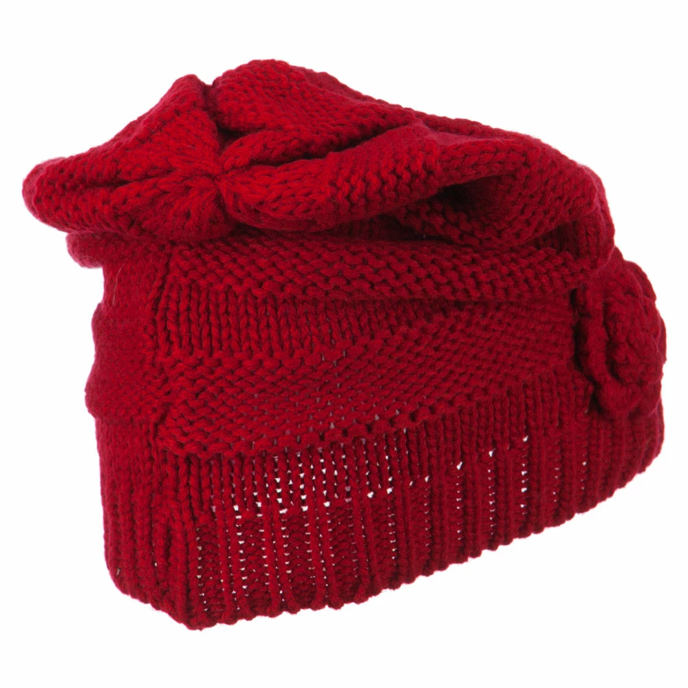 Hatiya Flower Knit Long Beanie - Image 2