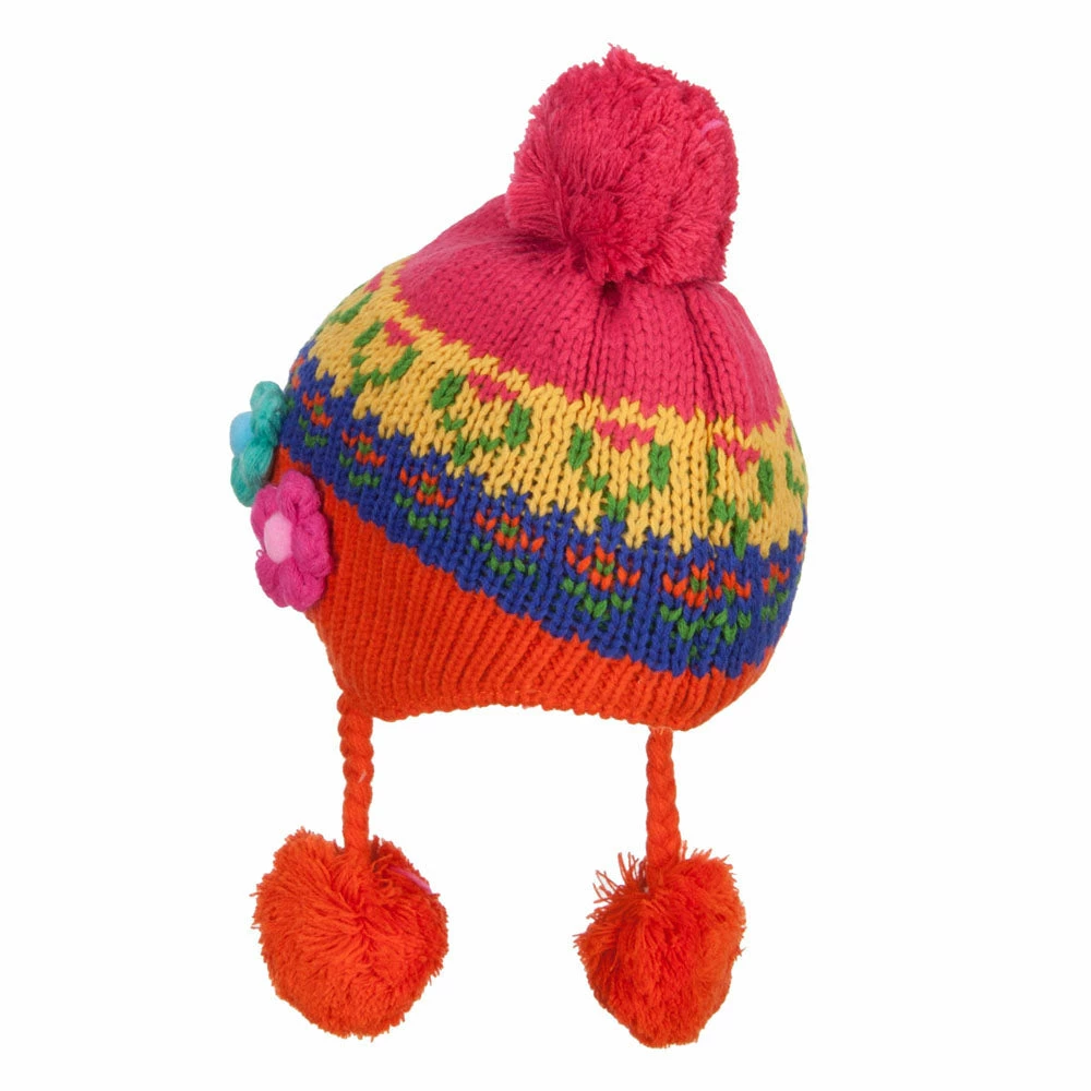 Jeanne Simmons Girl's Flowers Detailed Ski Beanie - Image 12