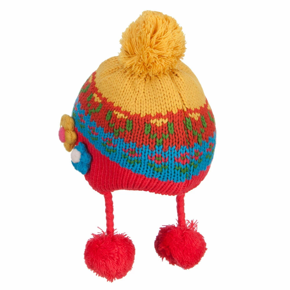 Jeanne Simmons Girl's Flowers Detailed Ski Beanie - Image 2