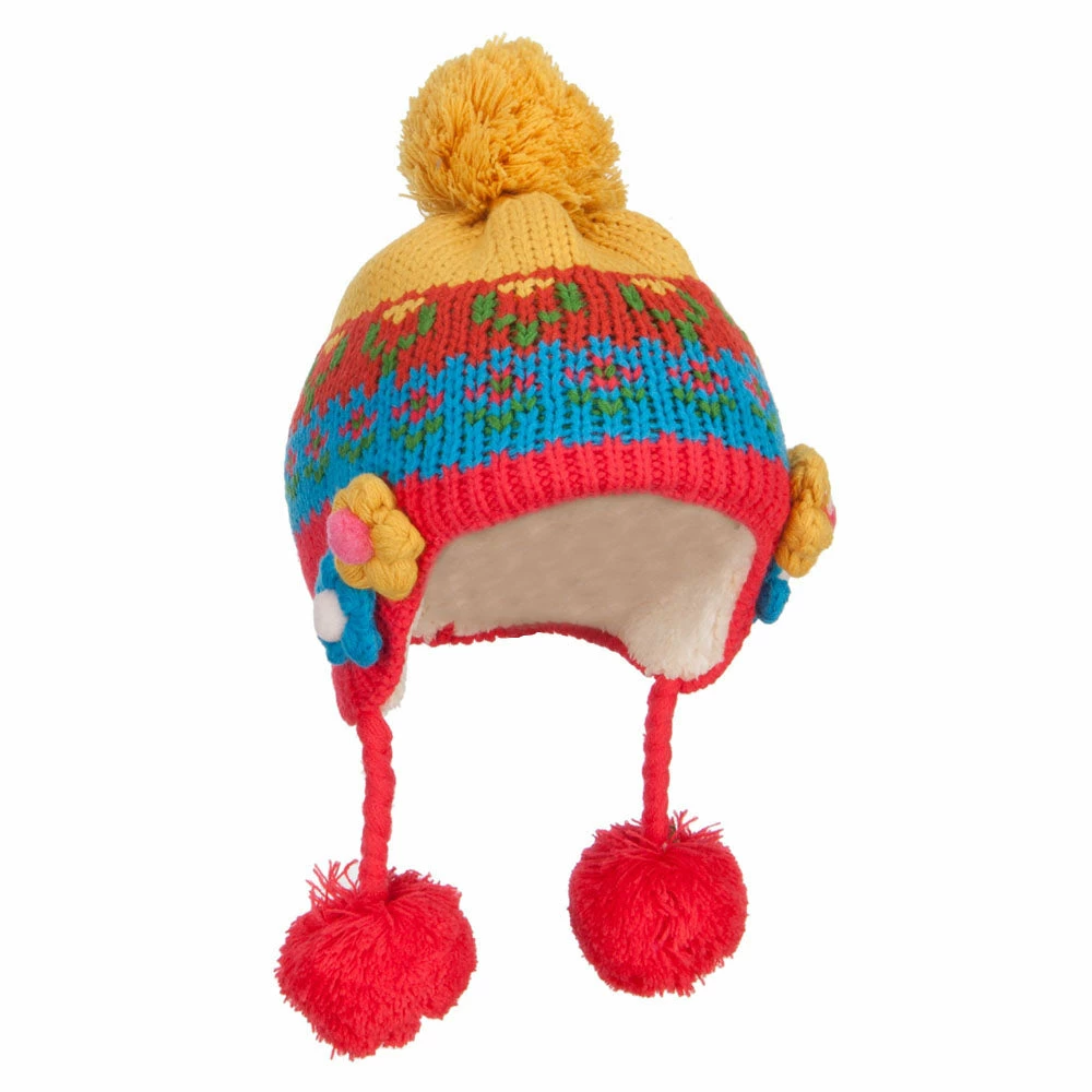 Jeanne Simmons Girl's Flowers Detailed Ski Beanie - Image 4
