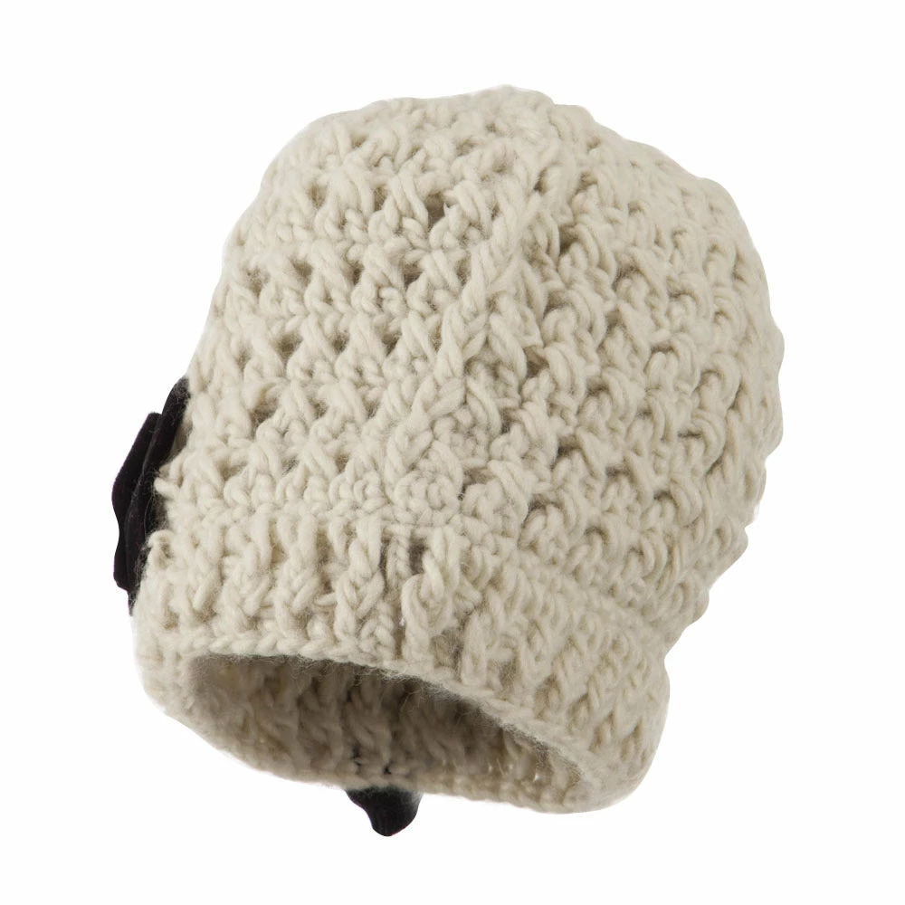 Jeanne Simmons Girl's Acrylic Beanie With Crushed Large Velvet Bow - Image 4
